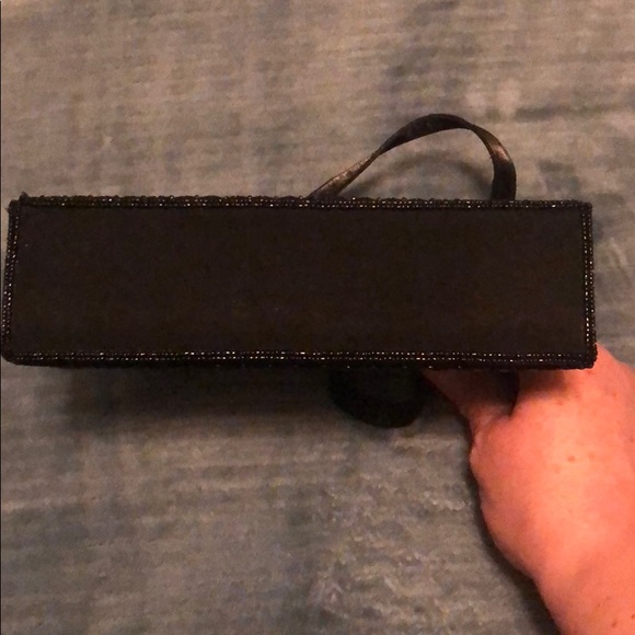 Valerie Steven’s black satin/beaded evening purse - Picture 2 of 5
